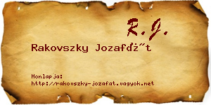 Rakovszky Jozafát névjegykártya